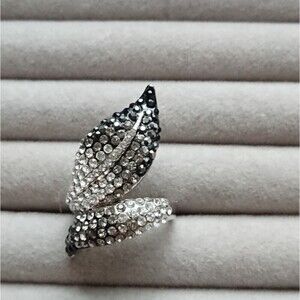 Macy's Cubic Zirconia black and silver ring